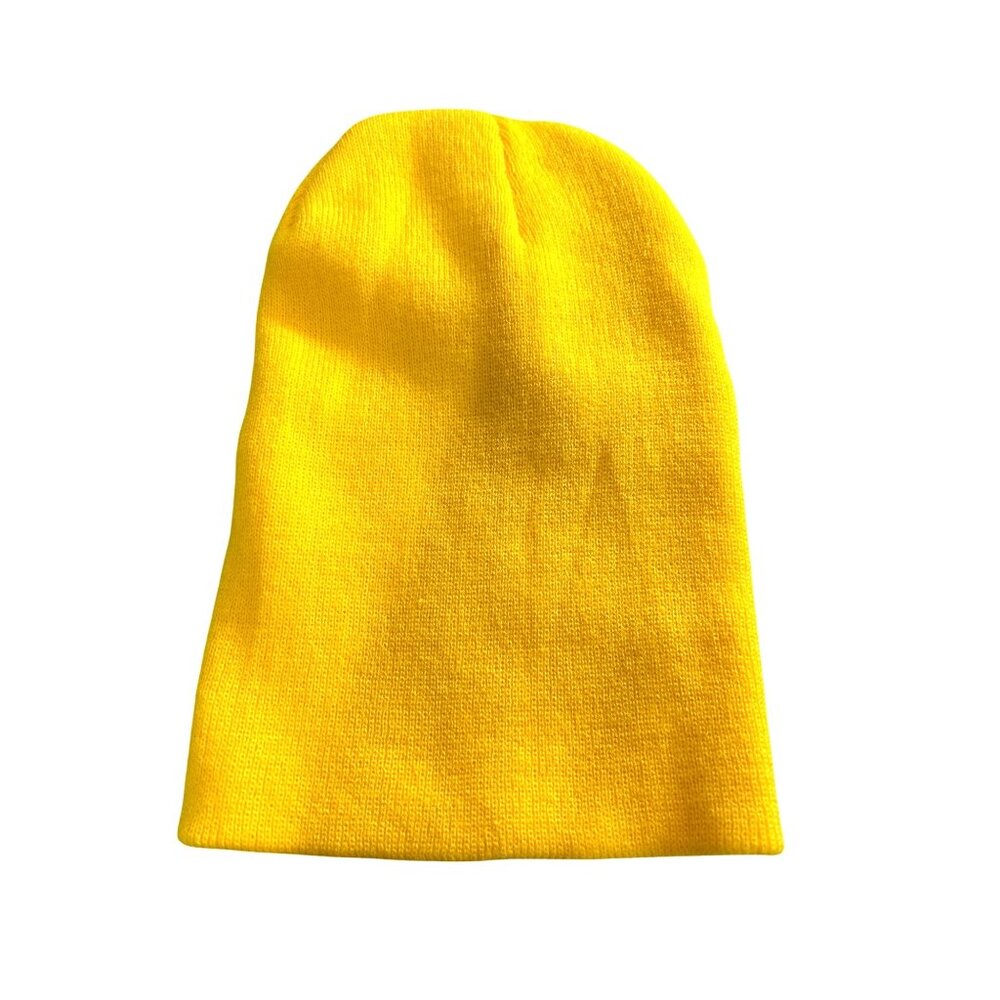 Kids Beanie Cap Hat Bright Yellow Size OS